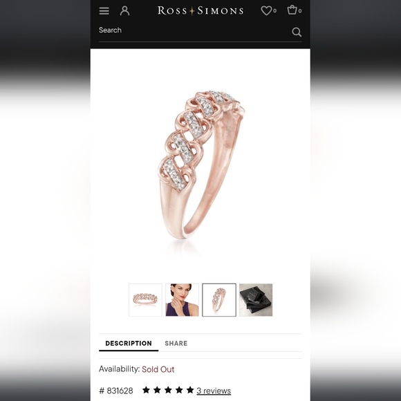 14kt Rose Gold Woven-Look Ring with Diamond Accents from Ross-Simons size 5 - Picture 2 of 9